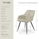 image 6 of Chair Marilyn - velvet look, quilted, continuous backrest, slim steel legs - per piece Cream | Cream/Black