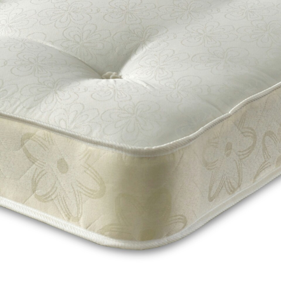image 1 of Gold Damask Tufted Mattress - 17cm Deep, Dual-Sided Comfort | Yellow | Small Single