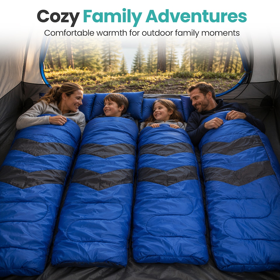 image 1 of 4 Season Waterproof Backpacking Sleeping Bag for Single Adults - 6ft