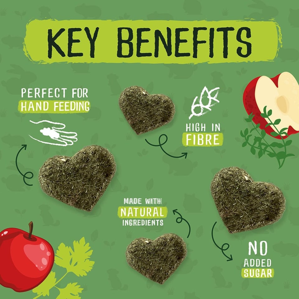 image 1 of 12 x 60g Burgess Excel Nature Herby Hearts Mixed Herbs and Apple