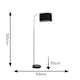 image 7 of ValueLights Curva Black Arched Floor Lamp Black Velvet Chrome Shade | Black