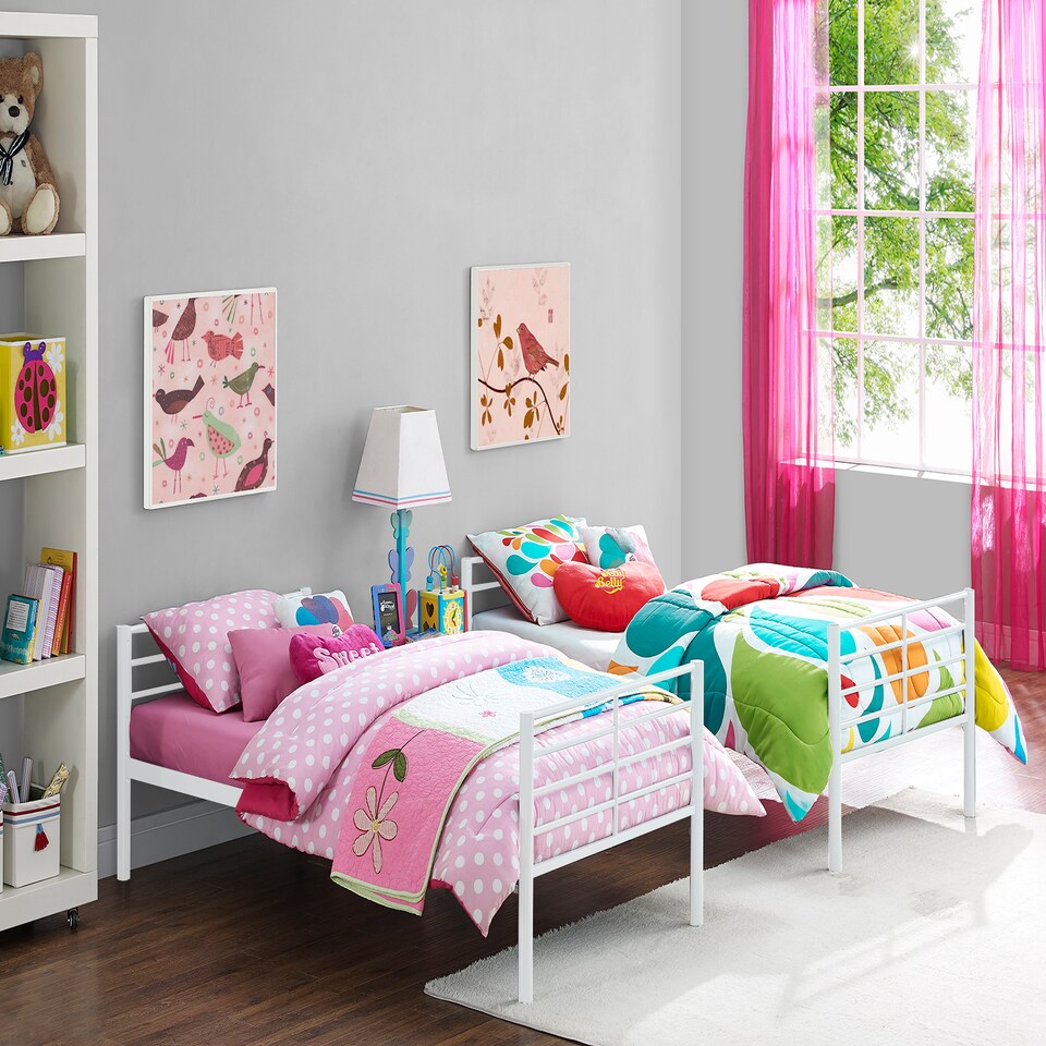 image 1 of Bunk Bed Convertible Metal White, Single