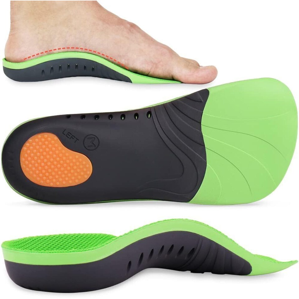 Adult 3/4 Length Arch Support Insoles Small | Orthotic Shoe Inserts for Plantar Fasciitis