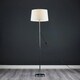 image 3 of ValueLights Charlie Chrome Floor Lamp White Doretta Shade & Bulb 