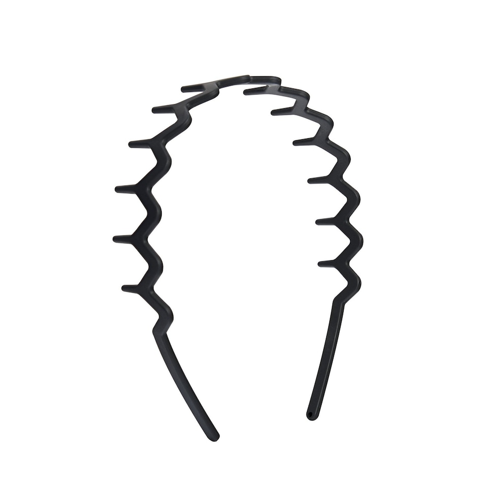 image 1 of Brushworks Neutral Zig Zag Headbands - 3 Pack | Grey | Black, Beige, Dark Brown