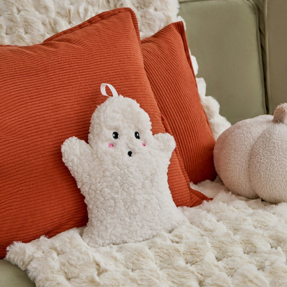 image 1 of OHS Ghost Halloween Autumnal Soft Plush Cosy Winter Warm Decor Microwavable Hottie Pad - Cream