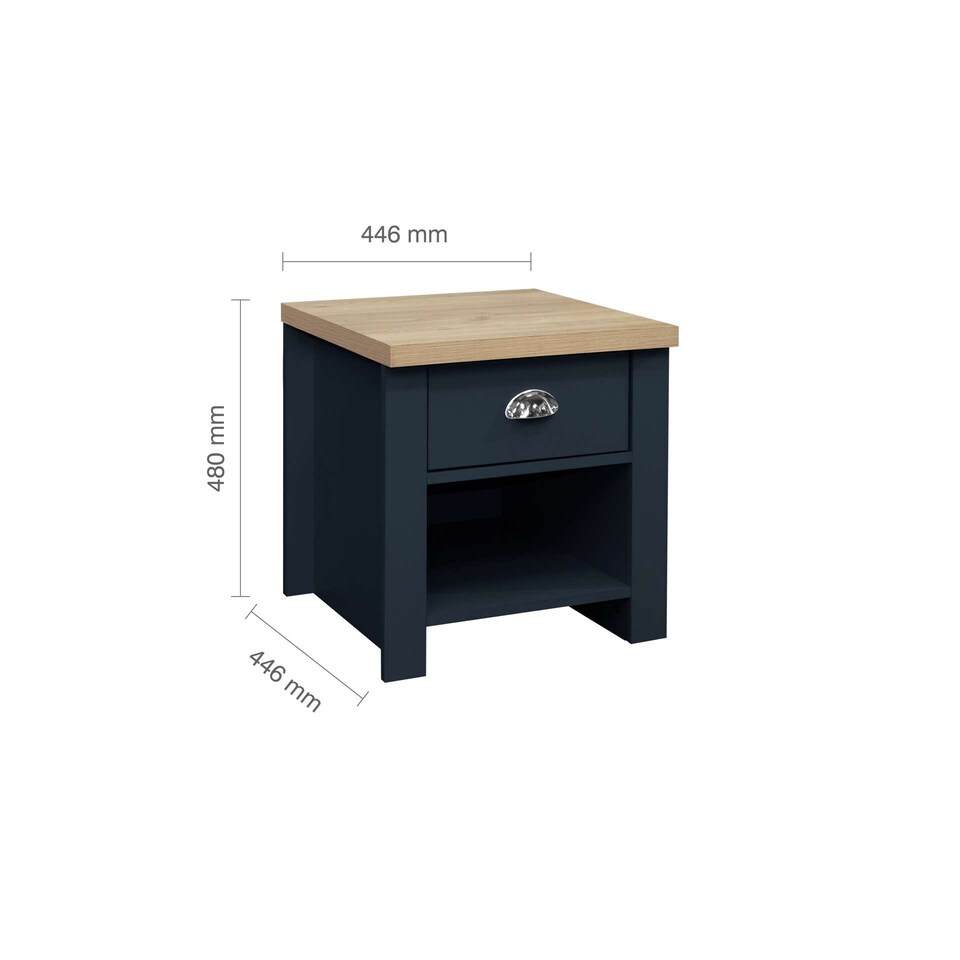 image 1 of Highgate 1 Drawer Lamp Table Navy