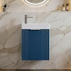 image 9 of Balterley Retro Wall Hung 1 Door Cloakroom Vanity Basin Unit | Blue | Satin Blue | 1