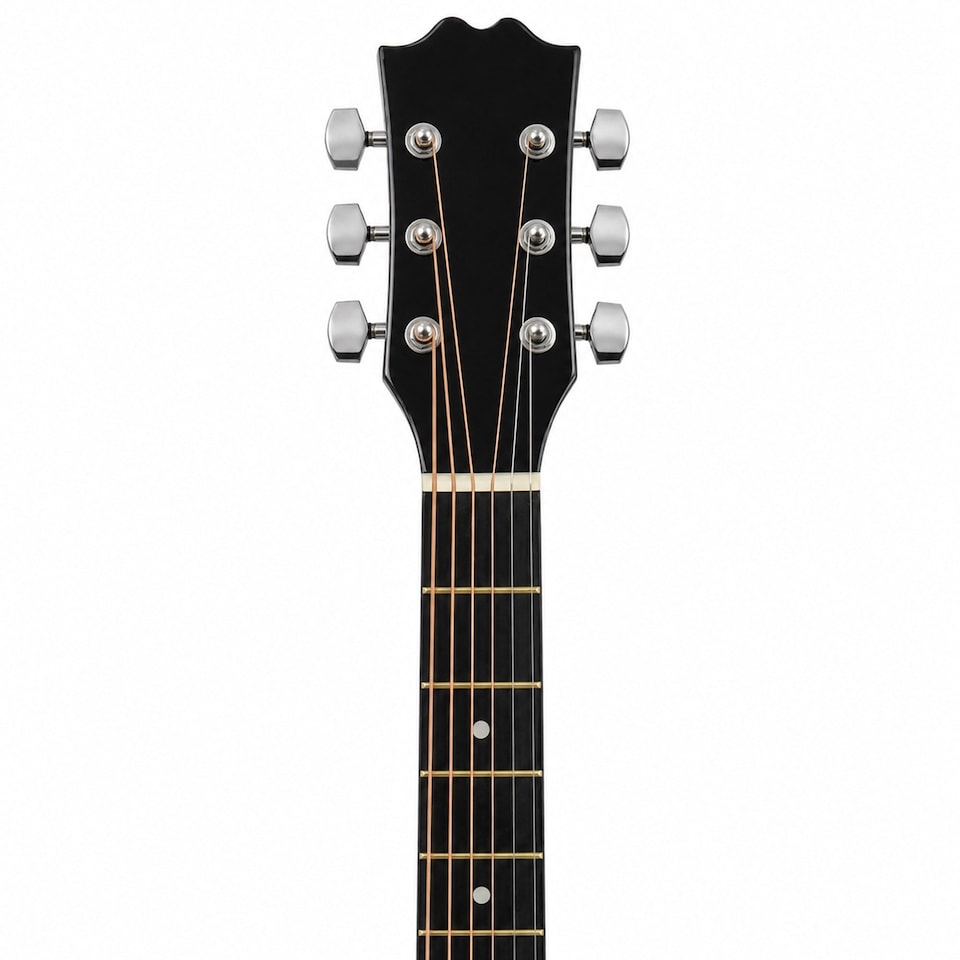image 1 of Black 39 Inch Full Size 6 String Steel Strung Acoustic Guitar | Black