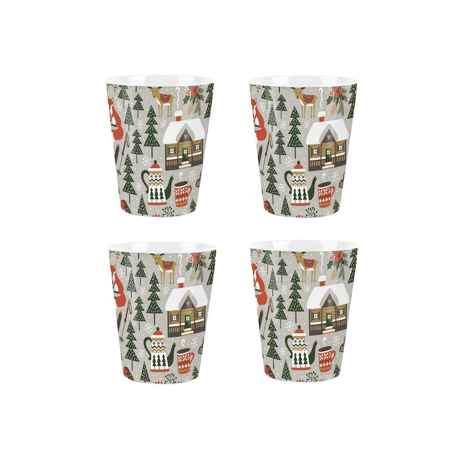 image 1 of Winter Forest Ceramic Egg Cups - Set of 4