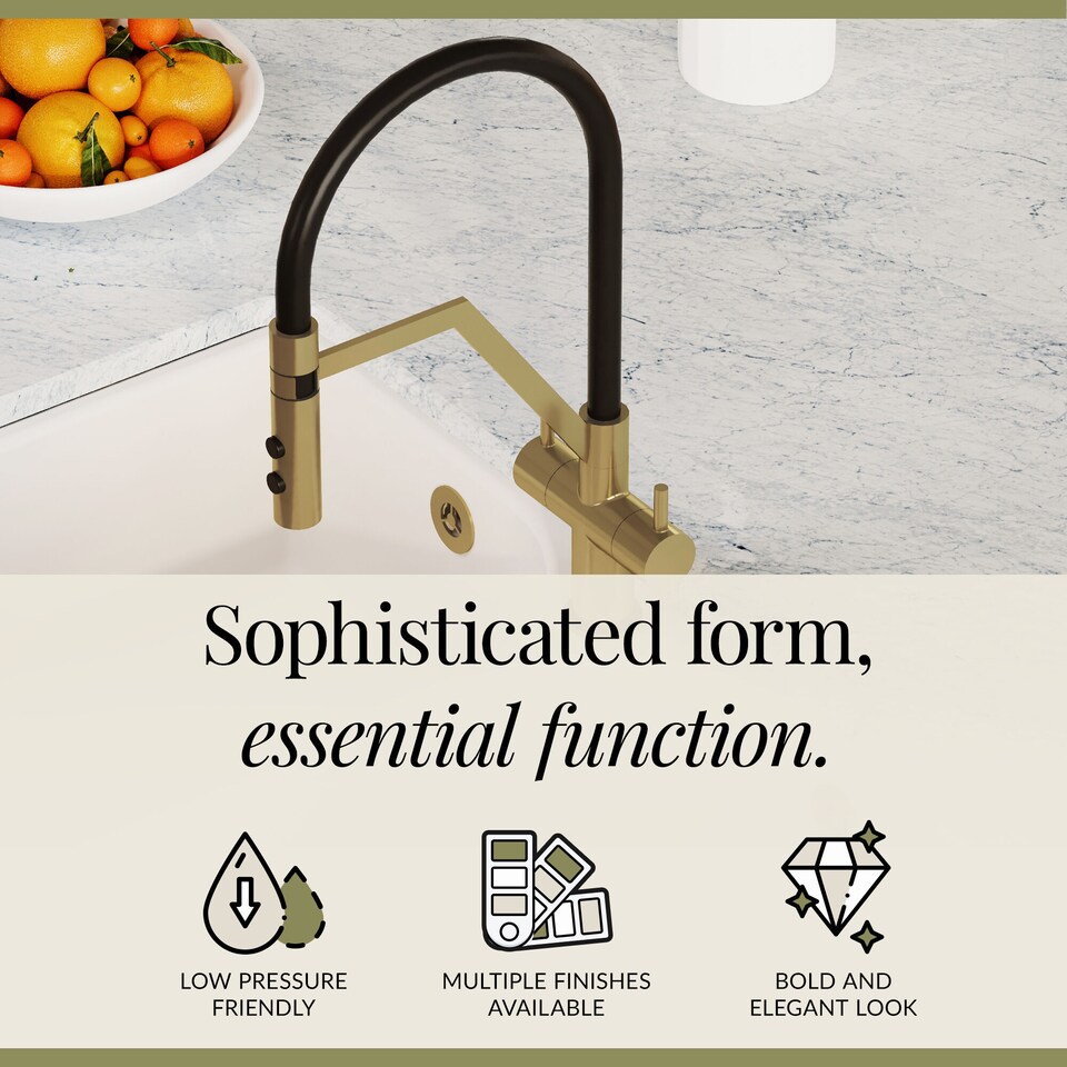 image 1 of Rana Kitchen Mono Mixer Tap Dual Lever Brushed Brass | Copper | Brushed Brass | 1