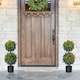 image 2 of HOMCOM Set of 2 Potted Artificial Plants Ball Tree with Lavender Flowers, 70cm
