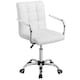 image 1 of Yaheetech PU Leather Height Adjustable Office Chair Mid-Back White