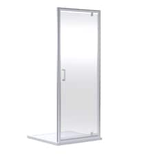Balterley Ruwa Toughened Safety Glass Reversible Pivot Shower Door - Balterley | Silver | Chrome | 1