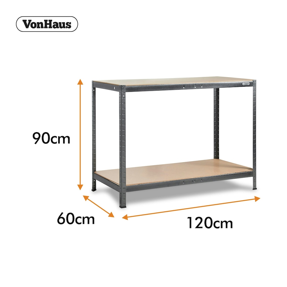 image 1 of VonHaus Heavy Duty Garage Workbench with 500kg Capacity