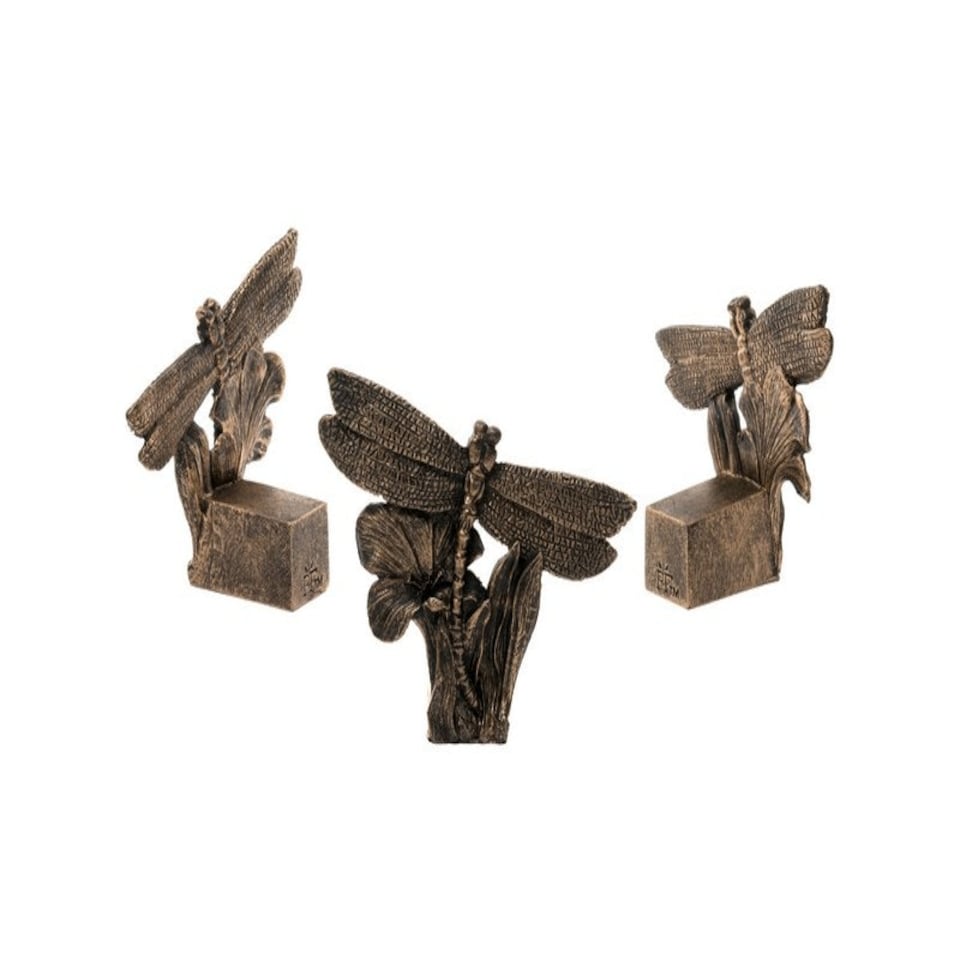 image 1 of Dragonfly Plant Pot Feet - Set of 3 - L3 x W7.5 x H6.5 cm Grey