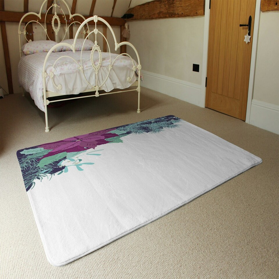 image 1 of Purple & Blue Flowers (Rug) Blue | XL: 160x230cm