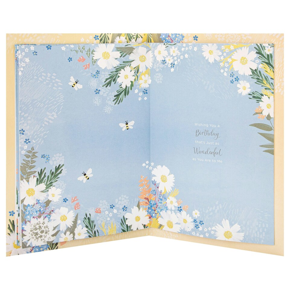 image 1 of Orange Florals Design & Heartfelt Verse Wife Birthday Card