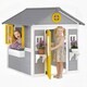 image 1 of Outsunny Wooden Playhouse with Doors, Windows, Plant Pots for Kids - Grey