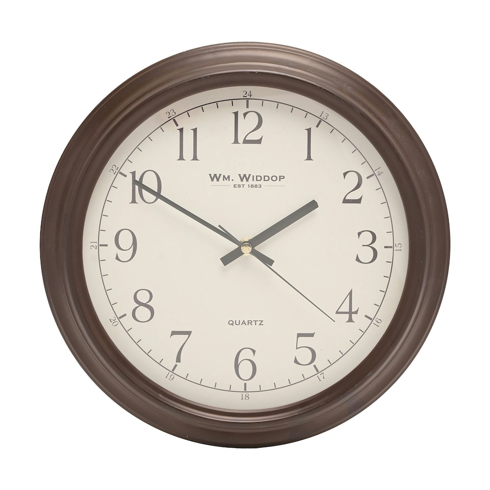image 1 of Wm Widdop Classic Wooden Wall Clock 31cm Brown
