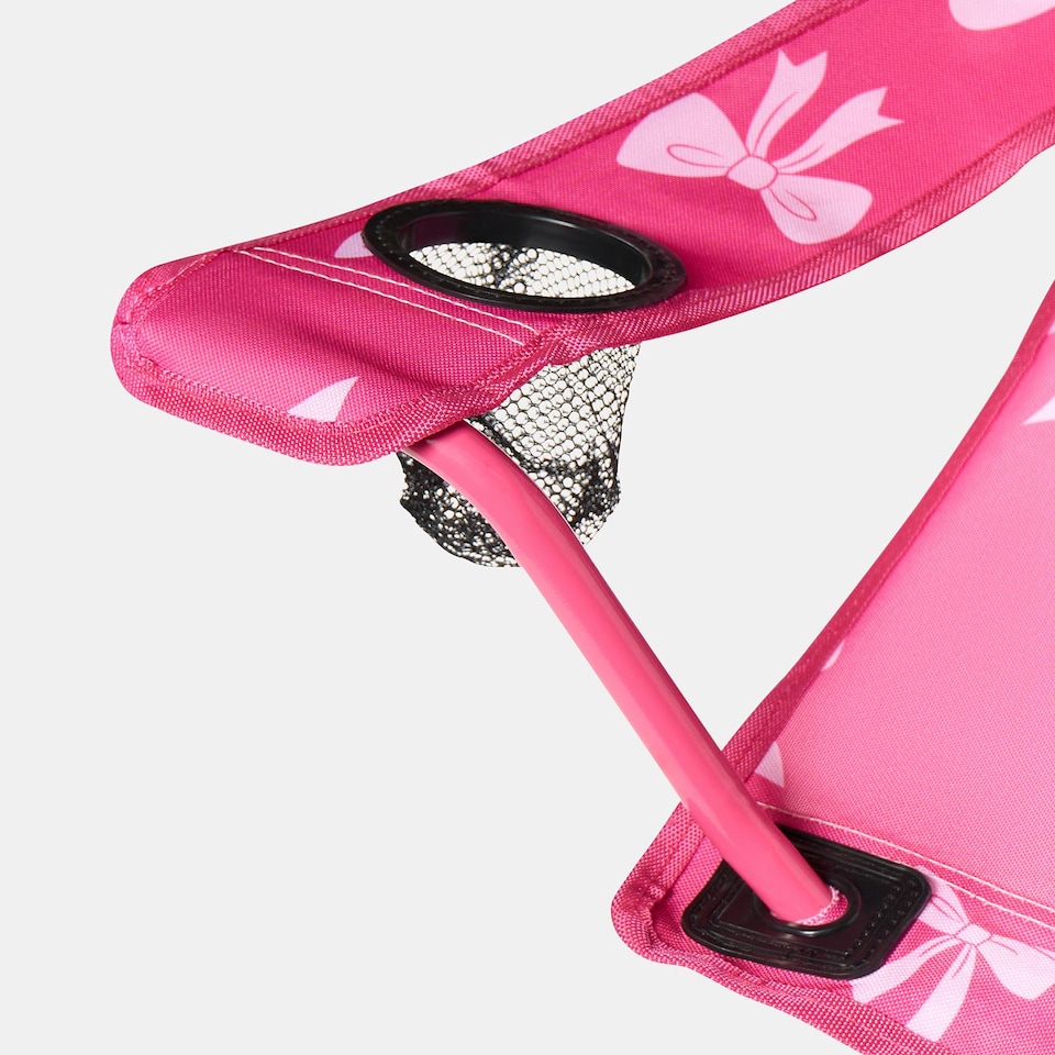image 1 of OHS Kids Bows Camping Chair Folding Garden Outdoor Picnic Seat | Pink | Hot Pink