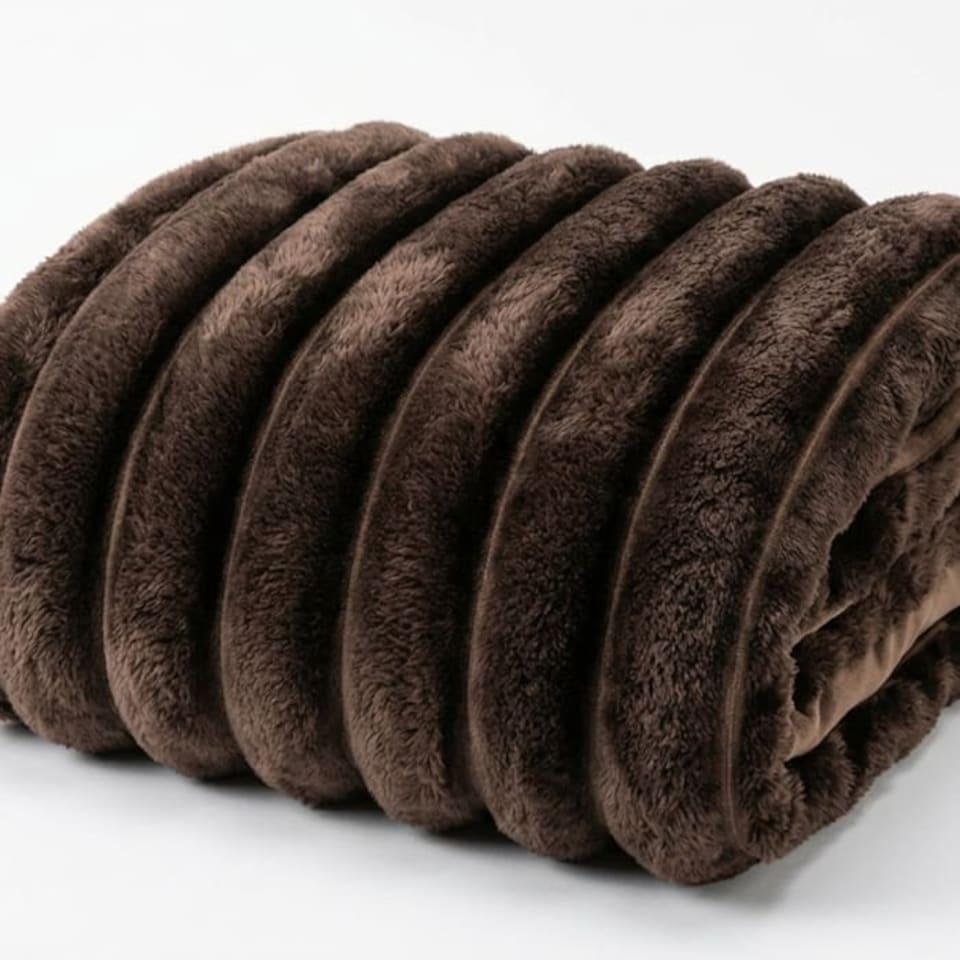 image 1 of Deyongs Alnwick Jumbo Ribbed Supersoft Fleece Throw Blanket