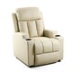 image 1 of Studio Bonded Leather Recliner w Drink Holders Sofa Chair (Cream)