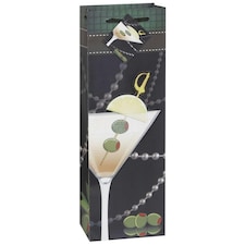 Unique Party Martini Glass Wine Bag - Black - One Size