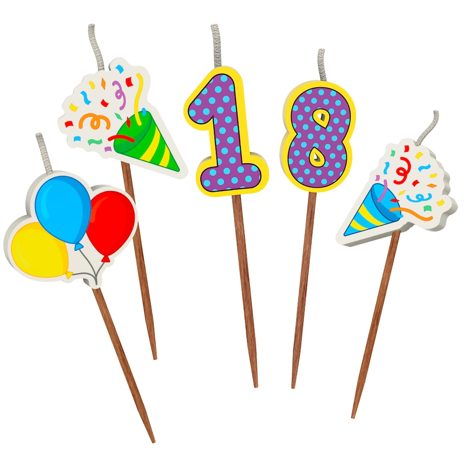 image 1 of Milestone 18th Birthday Cake Candle Set