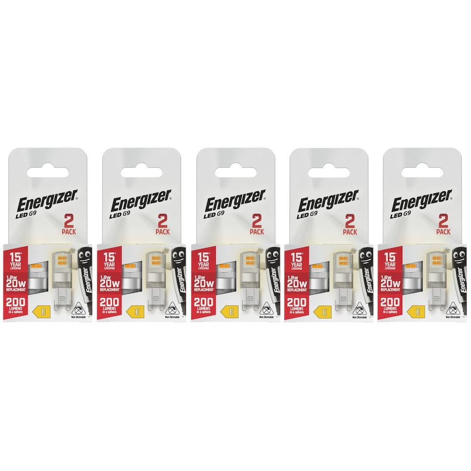 image 1 of Energizer LED G9 200lm 1.8W 2700K (Warm White) Light Bulb - Pack of 10