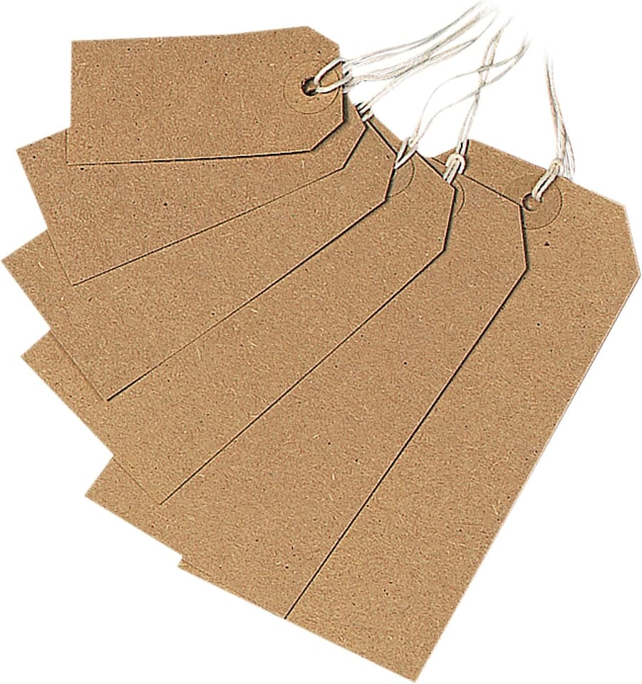 image 1 of Pack of 1000 Buff Strung Tags 70x35mm