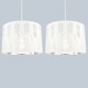image 1 of First Choice Lighting Set of 2 Spruce White Cut Out Shades with Chrome Inner White | Chrome