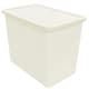 image 1 of 1 x 80L Cream Rattan Design Large Strong Spacious Home Office Container With Lid Cream