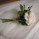 image 4 of Peachy Cream Short Stem Rose Bouquet Artificial Flower - Fabric/Plastic - L25 x W25 x H35 cm - Pink/White