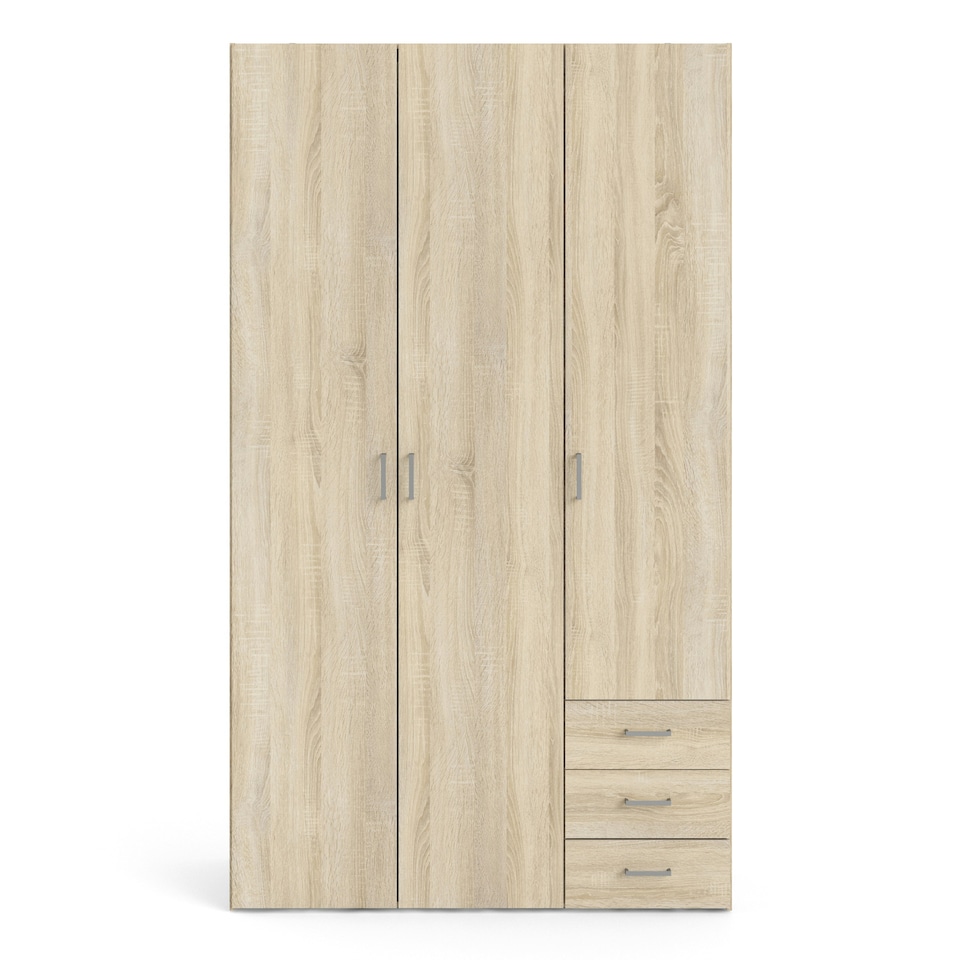image 1 of Space Wardrobe 3 Doors 3 Drawers in Oak 2000