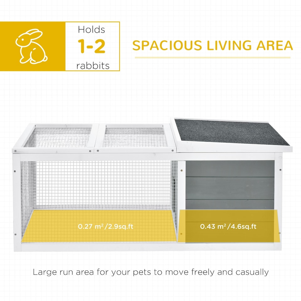 image 1 of PawHut Rabbit Hutch Animal Cage Pet Run Cover, with Water-resistant Asphalt Roof
