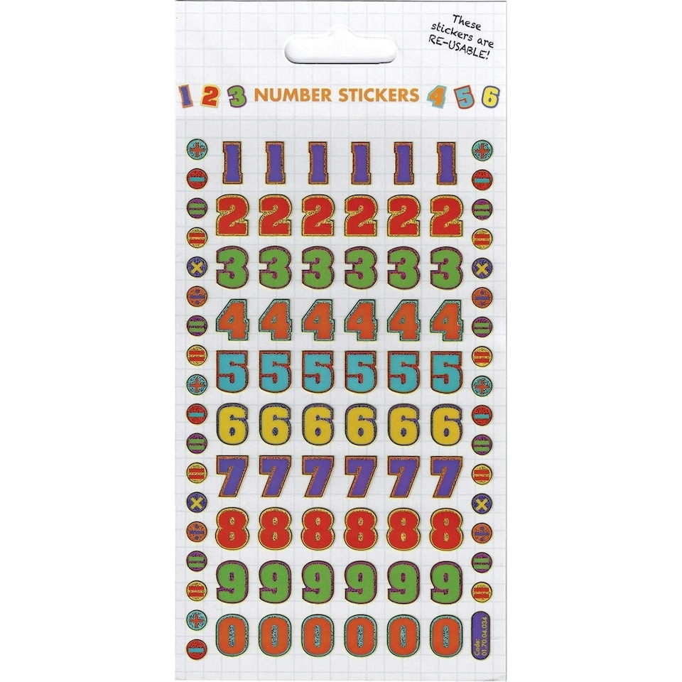Paper Projects Reusable Numbers Stickers - Multicoloured - One Size