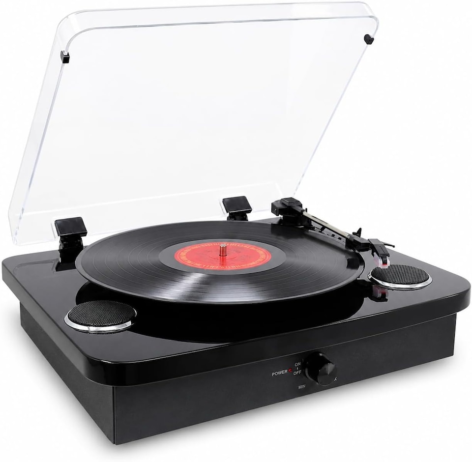image 1 of Lightwood Vinyl Record Player With Stereo Speakers - Bluetooth Send & Receive - USB & SD Recording - AUX IN & RCA Out