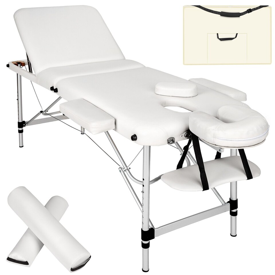 image 1 of Massage Table Set Massage Bench Massage Table Massage Bed Cosmetic Lounger Bag Bolsters Head And Armrests | White | white | 1
