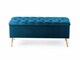 image 1 of 120cm Amara Chesterfield Ottoman Storage Bench - Plush Velvet Shoes Bench - Emerald Green Upholstery Footstool Storage with Legs