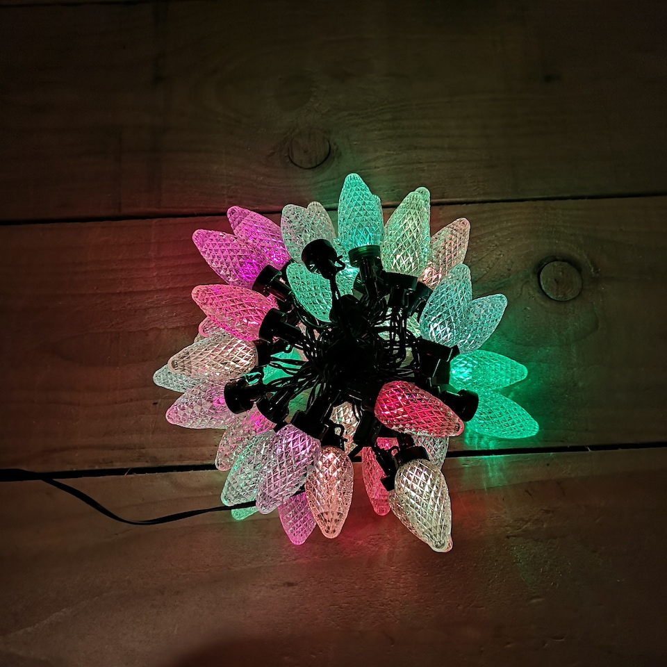 image 1 of Indoor Outdoor Colour Changing 40 LED crystal Pine Cone Lights