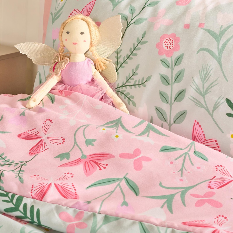 image 1 of OHS Enchanted Unicorn Bedding Set Microfibre Duvet Cover with Pillowcase | Multi | Sage | Double