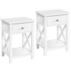 image 1 of Yaheetech Set of 2 X Shape Bedside Tables with Drawer
