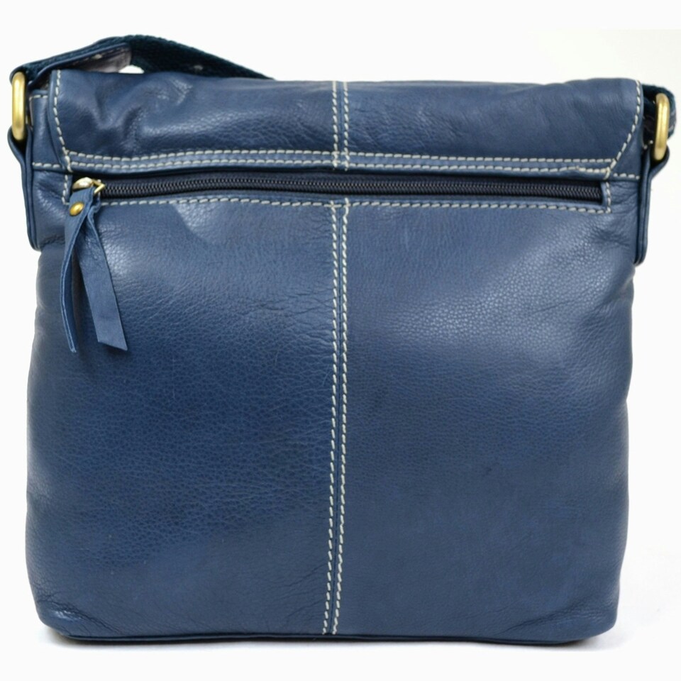 image 1 of Soft Leather Shoulder / Cross Body Bag Blue | Blue