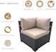 image 4 of 7 Piece Rattan Garden Furniture Set, 6 Seater Corner Sofa Set with Coffee Table
