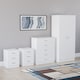 image 2 of Vida Designs Riano 4 Piece Bedroom Set (3 Drawer Bedside Chest, 5 Drawer Chest, 2 Door Wardrobe) White (5)
