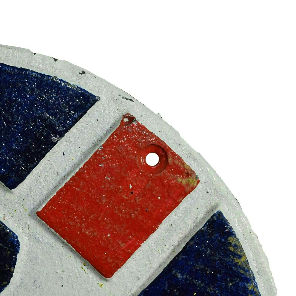 image 1 of BP MotorSpirit Fuel Round Cast Iron Sign Plaque Wall Garage Petrol Workshop GB