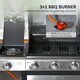 image 4 of Outsunny Deluxe Gas Barbecue Grill 3+1 Burner Garden BBQ w/ Large Cooking Area