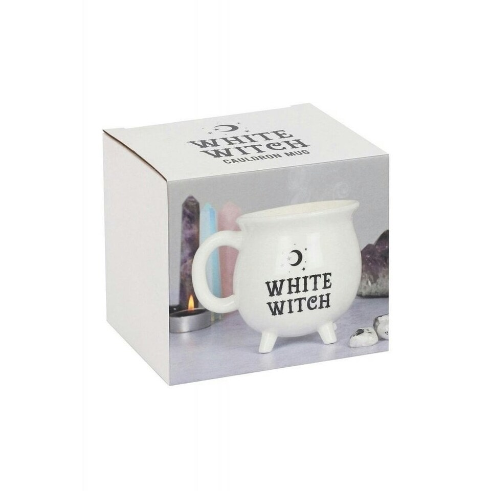 image 1 of Something Different White Witch Cauldron Mug - White/Black - One Size