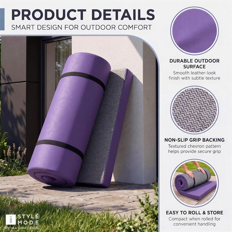 image 1 of Roll-Up Camping Mattress|Campervan Mattress Topper (190 × 75cm)